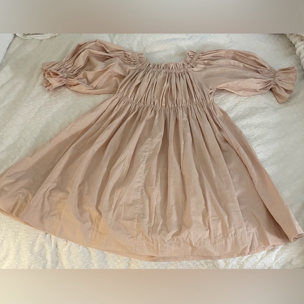 New NWT ELF Made By Hand Vacay Off Shoulder Cotton Mini Dress in ‘Cream’, Sz L - Picture 7 of 9